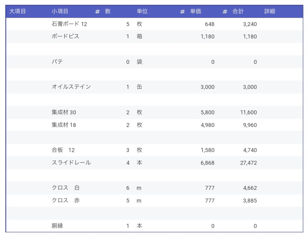 押入れ　ソファ　材料